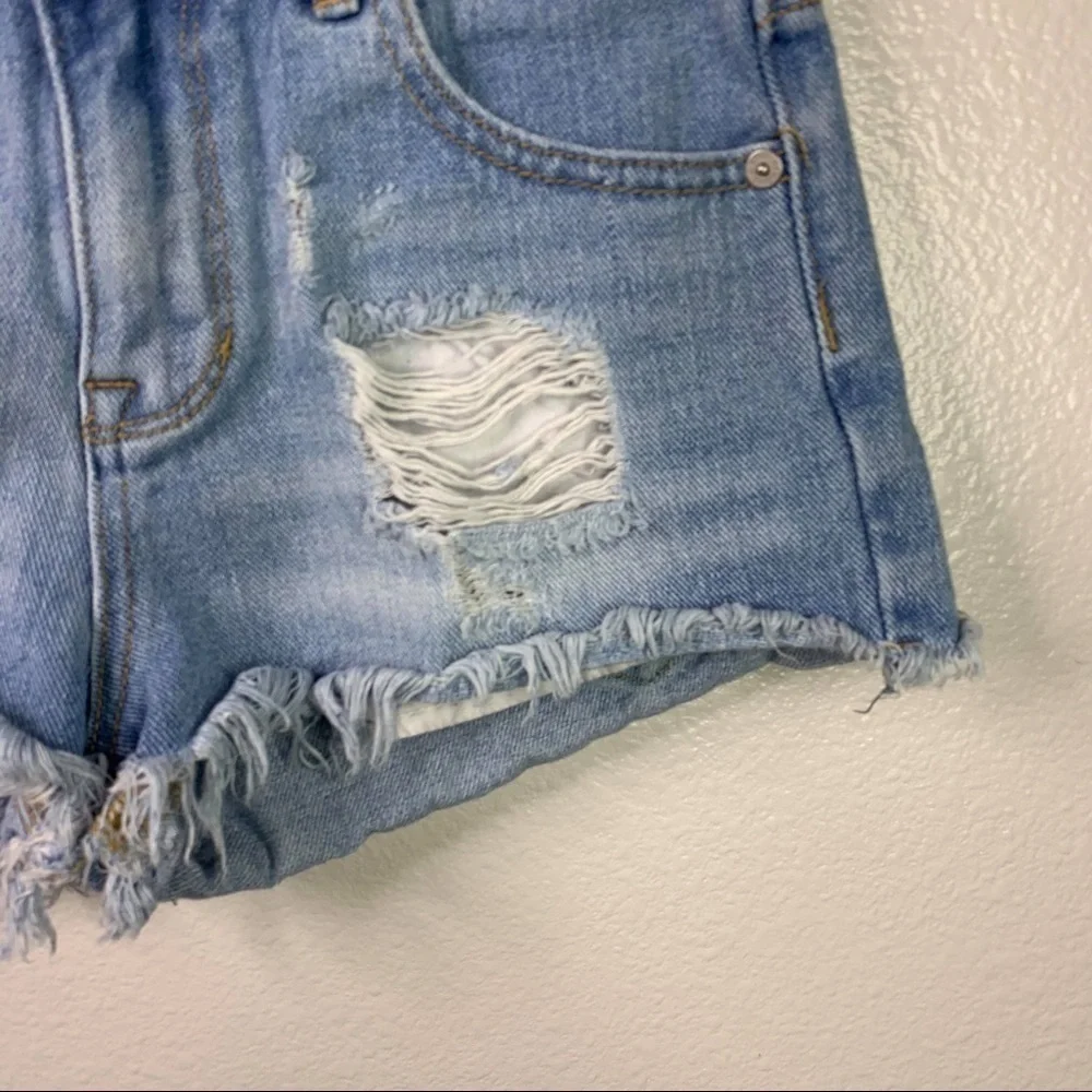 Kendall and Kylie denim patch distressed shorts